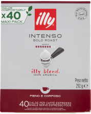 Illy Caffè tostato in cialde E.S.E. monodose Intenso (40 cialde)