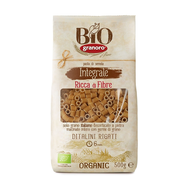 Granoro Ditalini Rigati Pasta Bio Integrale 500 Gr