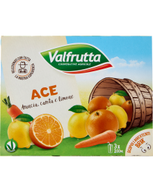 Valfrutta Ace Arancia Carota e Limone 200 ml x 3