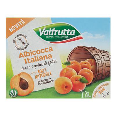 Valfrutta Albicocca Succo e Polpa di frutta 200 ml x 3