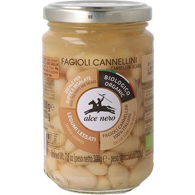 Alcenero Fagioli Cannellini Biologici lessati in vetro 300 gr.