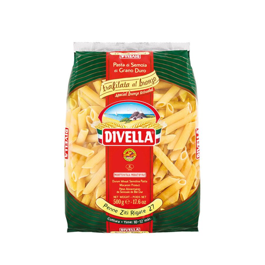 Divella Penne Ziti Rigate Trafilata al Bronzo 500 Gr