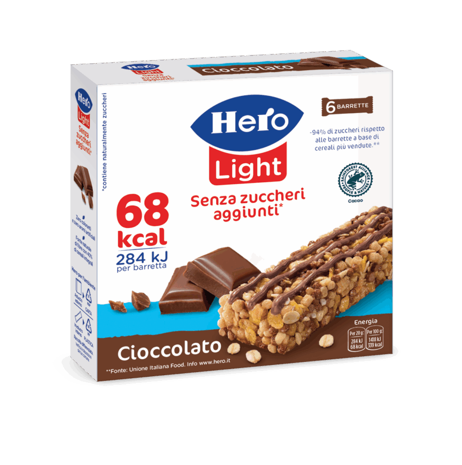 Hero Barrette Light Cioccolato 20 gr.x6