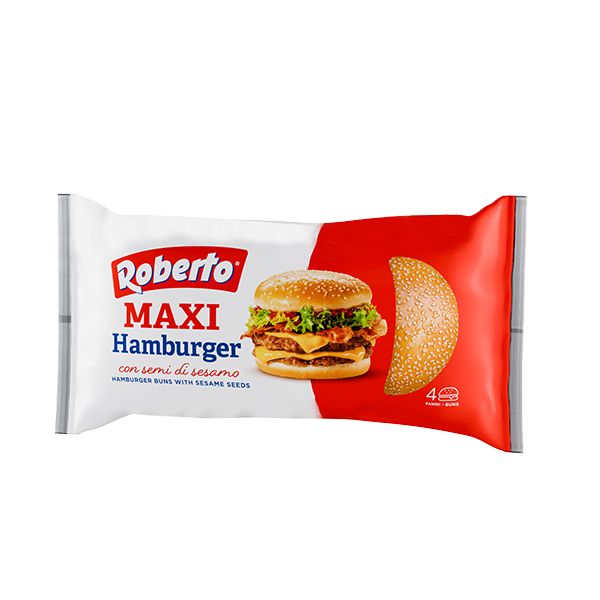 Roberto Maxi Hamburger con Semi di Sesamo 300 gr. (4 panini)