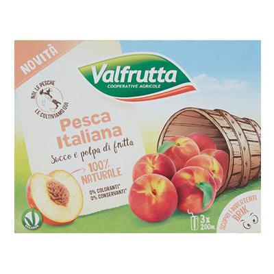 Valfrutta Pesca Succo e Polpa di frutta 200 ml x 3