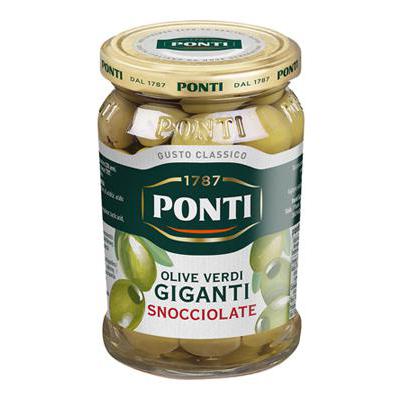 Ponti Olive verdi giganti snocciolate 290 gr.