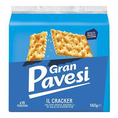 Gran Pavesi Crackers Salati senza granelli di sale in superficie 560 gr.