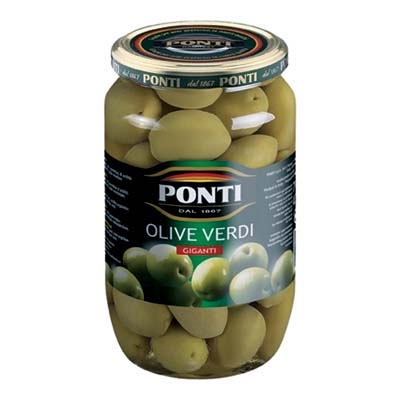 Ponti Olive verdi giganti intere 800 gr.