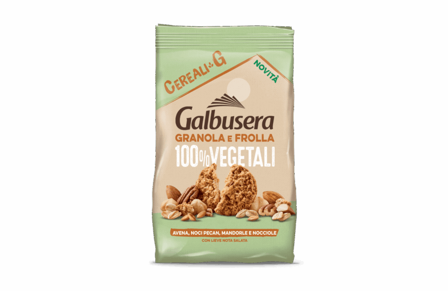 Galbusera Granola e Frolla 100% Vegetali con  avena, noci pecan, mandorle e nocciole 280 gr.