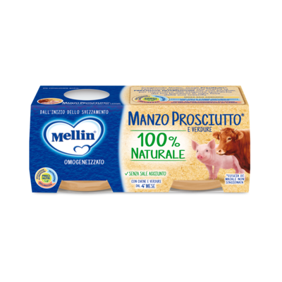 Mellin Omogeneizzato Manzo e Prosciutto 80 gr. x 2
