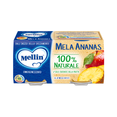 Mellin Omogeneizzato Frutta Mela e Ananans 100 gr. x 2