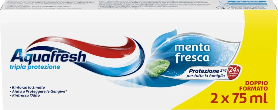 Acquafresh Dentifricio Menta Fresca 2x75 Ml