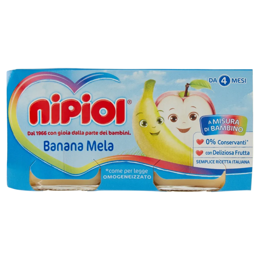 Nipiol Omogeneizzato Banana e Mela 80 gr. x 2