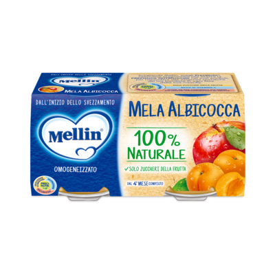 Mellin Omogeneizzato Frutta Mela e Albicocca 100 gr. x 2
