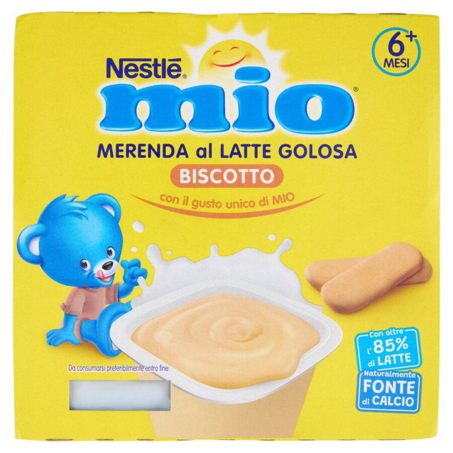 Nestlè Mio Merenda al Latte golosa al Biscotto 100 gr. x 4
