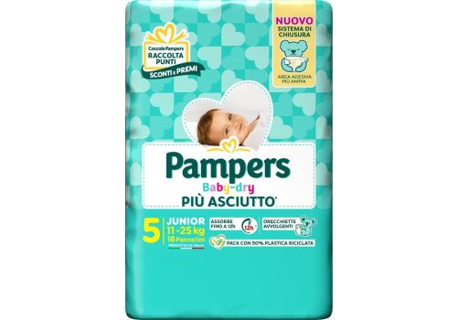Pampers Baby Dry Junior Taglia 5 11-25 Kg 16 Pannolini