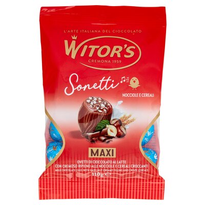 Witor's Maxi Ovetti Latte, Nocciola e Cereali "Sonetti" 110 gr.