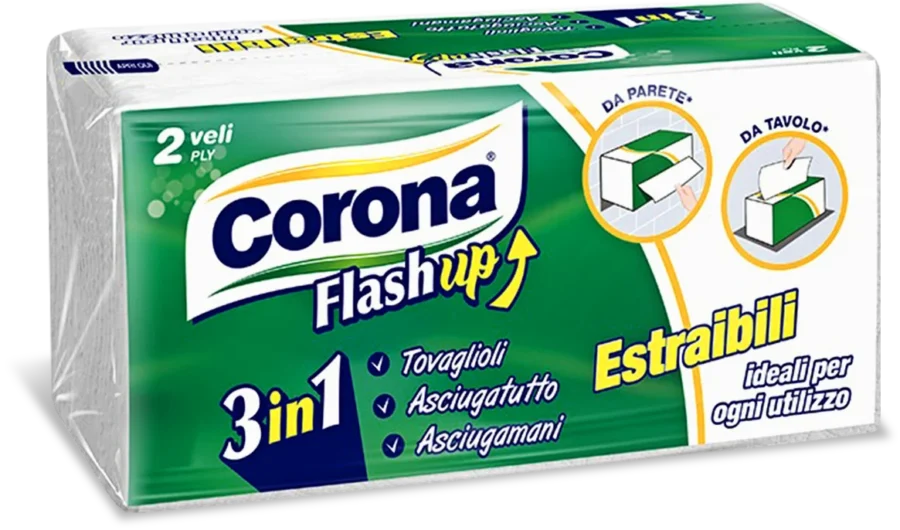 Carta Corona FlashUp 3in1 Tovaglioli Asciugatutto Asciugamani Estraibili