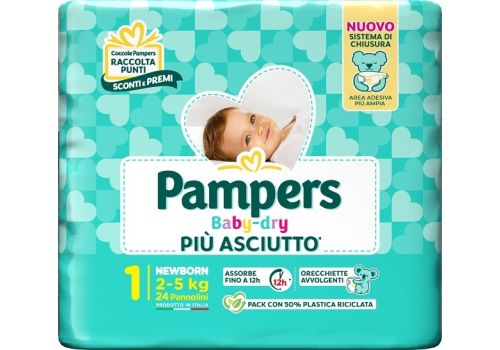 Pampers Baby Dry Taglia 1 2-5 Kg 24 Pannolini