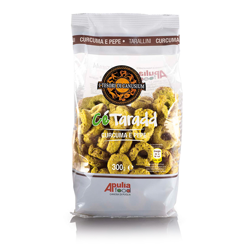 I Tesori di Canusium Tarallini Curcuma e Pepe 300 Gr