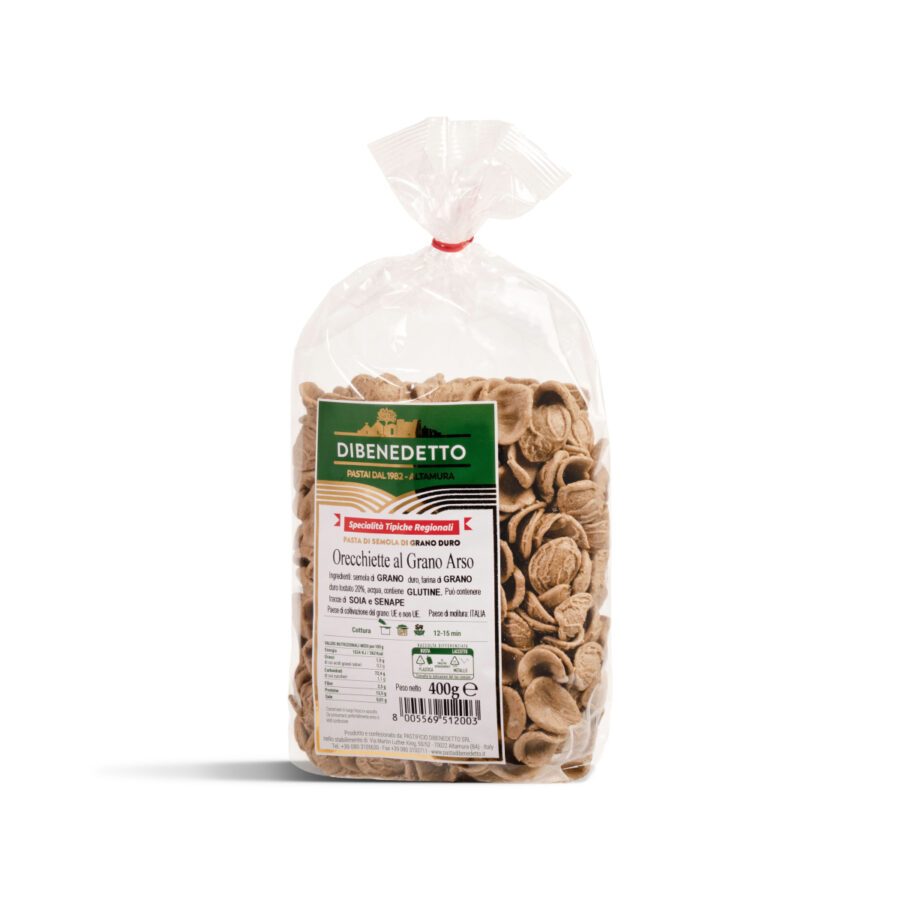 Dibenedetto Pasta Specialità Tipiche Regionali Orecchiette al Grano Arso 400 Gr