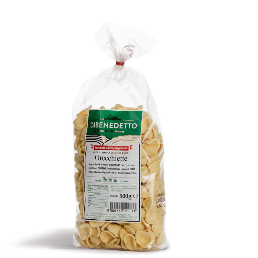 Dibenedetto Pasta Specialità Tipiche Regionali Orecchiette 500 Gr