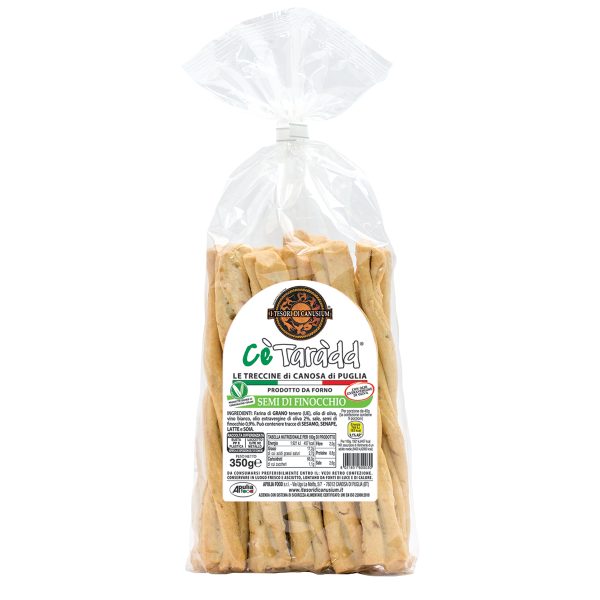 I Tesori di Canusium Cè Taràdd Treccine Semi di Finocchio 350 Gr