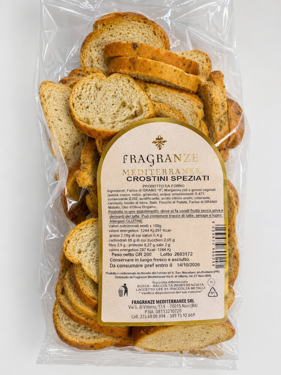 Fragranze Mediterranee Crostini Speziati Conditi 200 gr
